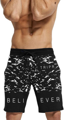 TRIPR Printed Men Black Regular Shorts