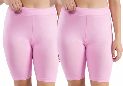 Shapyfit Solid Women Pink Cycling Shorts