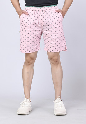 BOX FULL Printed Men Pink Bermuda Shorts