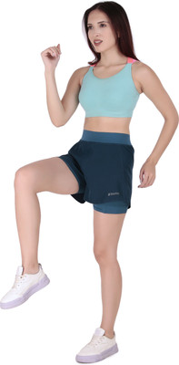 itsme Solid Women Blue Sports Shorts