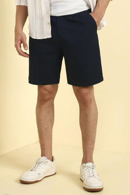 Allen Solly Solid Men Dark Blue Casual Shorts