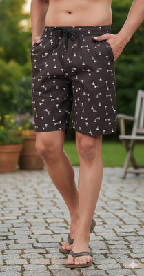 24 Street Printed Men Black Gym Shorts, Cycling Shorts, Boxer Shorts, Bermuda Shorts