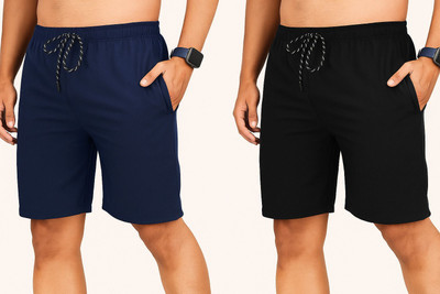 VM TEX Solid Men Black, Grey, Dark Blue, Dark Green Regular Shorts