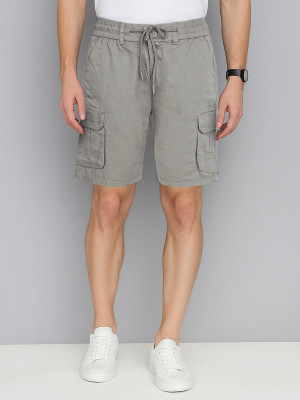 PLOUNGE Solid Men Black Cargo Shorts, Casual Shorts