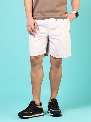 V-MART Solid Men White Regular Shorts