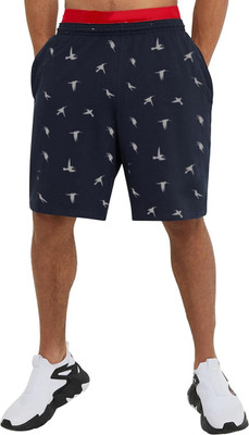 HOTFITS Graphic Print Men Blue Basic Shorts