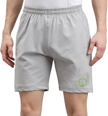 Shine N Show Solid Men Silver Sports Shorts