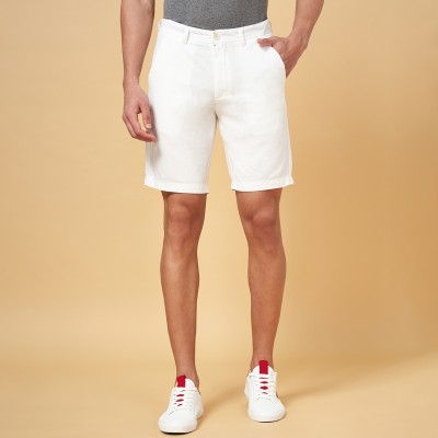 Byford by Pantaloons Solid Men White Basic Shorts