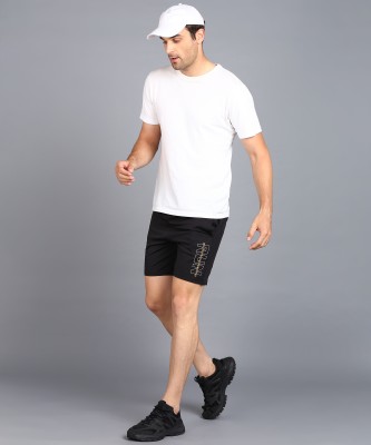 sai ji Solid Men Black Gym Shorts