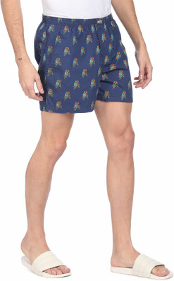 FLYING MACHINE Printed Men Blue Casual Shorts