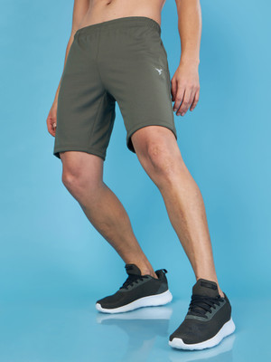 TECHNOSPORT Solid Men Green Sports Shorts