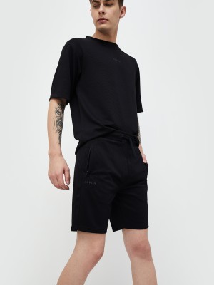 Kappa Solid Men Black Regular Shorts