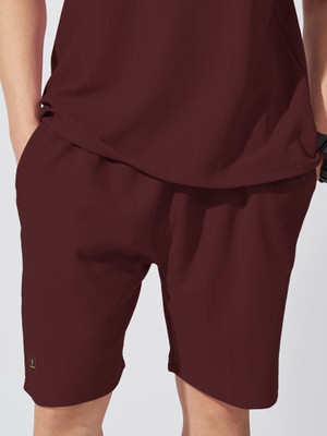 MANIAC Solid Men Maroon Bermuda Shorts