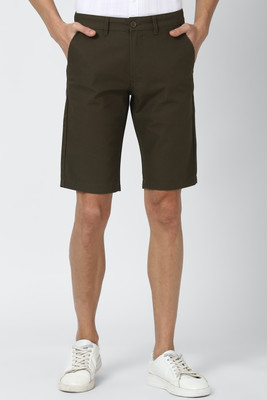 PETER ENGLAND Solid Men Brown Regular Shorts