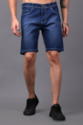 ZAYSH Solid Men Denim Dark Blue Denim Shorts