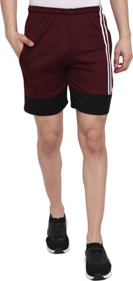V-MART Self Design Men Maroon, Maroon Regular Shorts