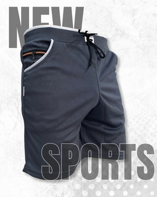 Venner Solid Men Grey Running Shorts, Gym Shorts