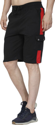 GYRFALCON Self Design Men Black Basic Shorts
