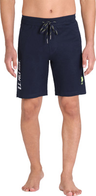 U.S. POLO ASSN. Solid Men Blue Basic Shorts