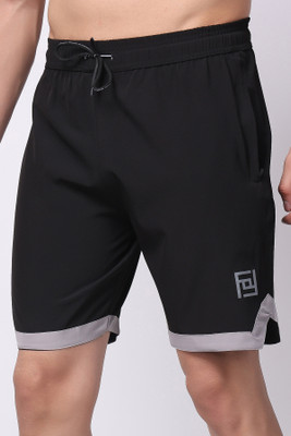 Keenuu Printed Men Black Running Shorts
