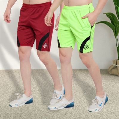 Dia A Dia Striped Men Maroon, Light Green Bermuda Shorts