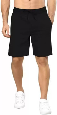 PVS TREND Solid Men Black Basic Shorts