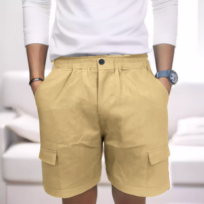 INFIRAX Solid Men Beige Regular Shorts