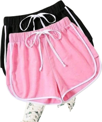 TUSI Solid Women Multicolor Basic Shorts