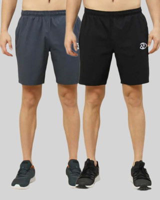 Aahiltrader Printed Men Black, Grey Regular Shorts