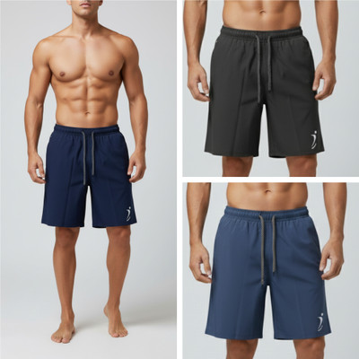 VibePulse Printed Men Blue, Dark Grey, Light Blue Regular Shorts