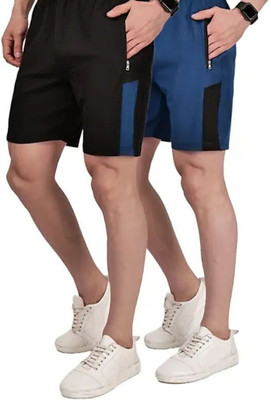 DINSHA Solid Men Black Casual Shorts