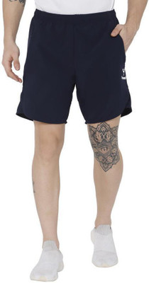 HUMMEL Solid Men Dark Blue Sports Shorts