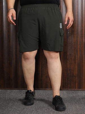 bigbanana Solid Men Dark Green Casual Shorts