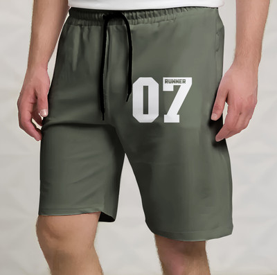 MOWA Printed Men Dark Green Regular Shorts