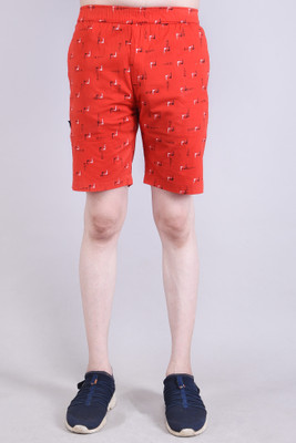 Cargo Sports Printed Men Red Basic Shorts