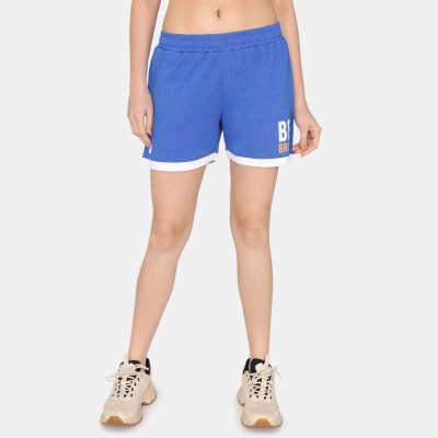 Rosaline By Zivame Printed Women Blue Sports Shorts