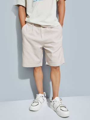 MAX Solid Men Beige Basic Shorts
