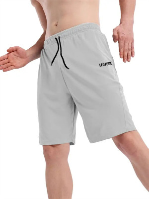 Leotude Solid Men Grey Basic Shorts