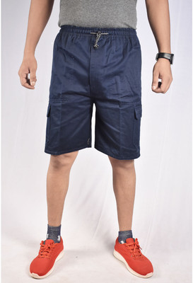 IndiForce Solid Men Blue Regular Shorts