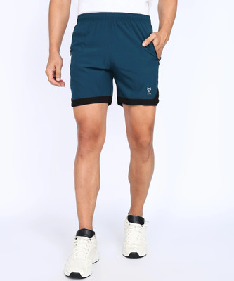 Kyk Solid Men Blue Running Shorts