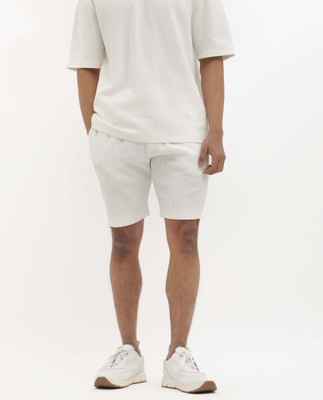 RARE RABBIT Solid Men White Casual Shorts