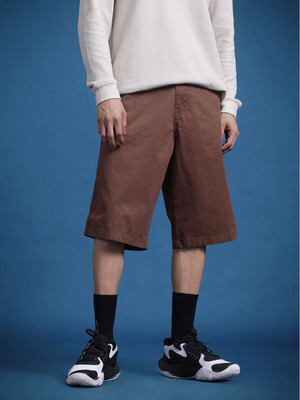 Roadster Solid Men Brown Regular Shorts