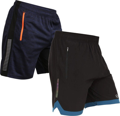 Kyk Solid Men Black, Blue Casual Shorts