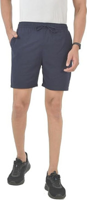 khwaishein Solid Men Dark Blue Regular Shorts