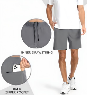 FAIRIANO Solid Men Grey Basic Shorts