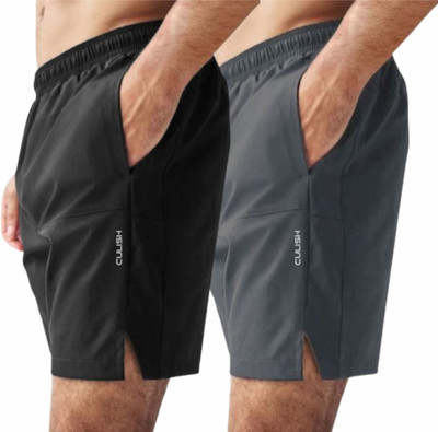 Culish Trend Printed Men Black, Grey Basic Shorts