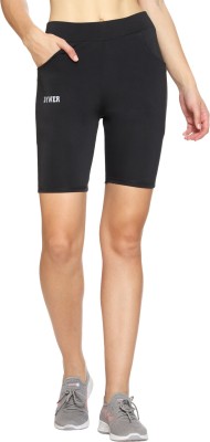 DYWER Solid Women Black Gym Shorts, Running Shorts, Board Shorts, Sports Shorts