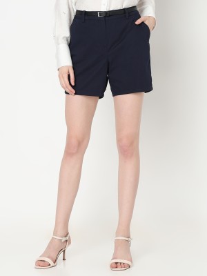 VERO MODA Solid Women Blue Chino Shorts