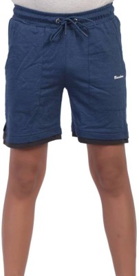 Barcelona Self Design Men Blue Casual Shorts