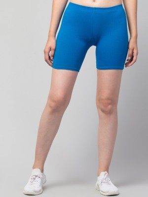 AmkrFashion Solid Women Blue Sports Shorts